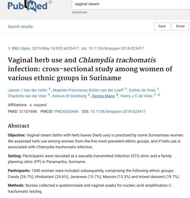 Vaginal herb use and Chlamydia trachomatis infection: cross-sectional study among women of various ethnic groups in Suriname
